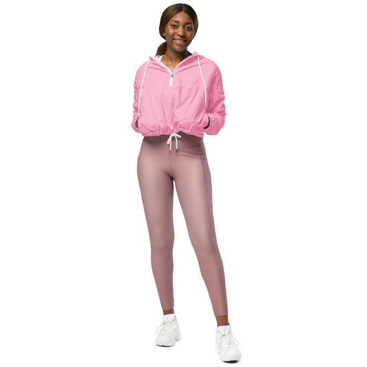 Women’s Cropped Windbreaker (Cotton Candy Pink)