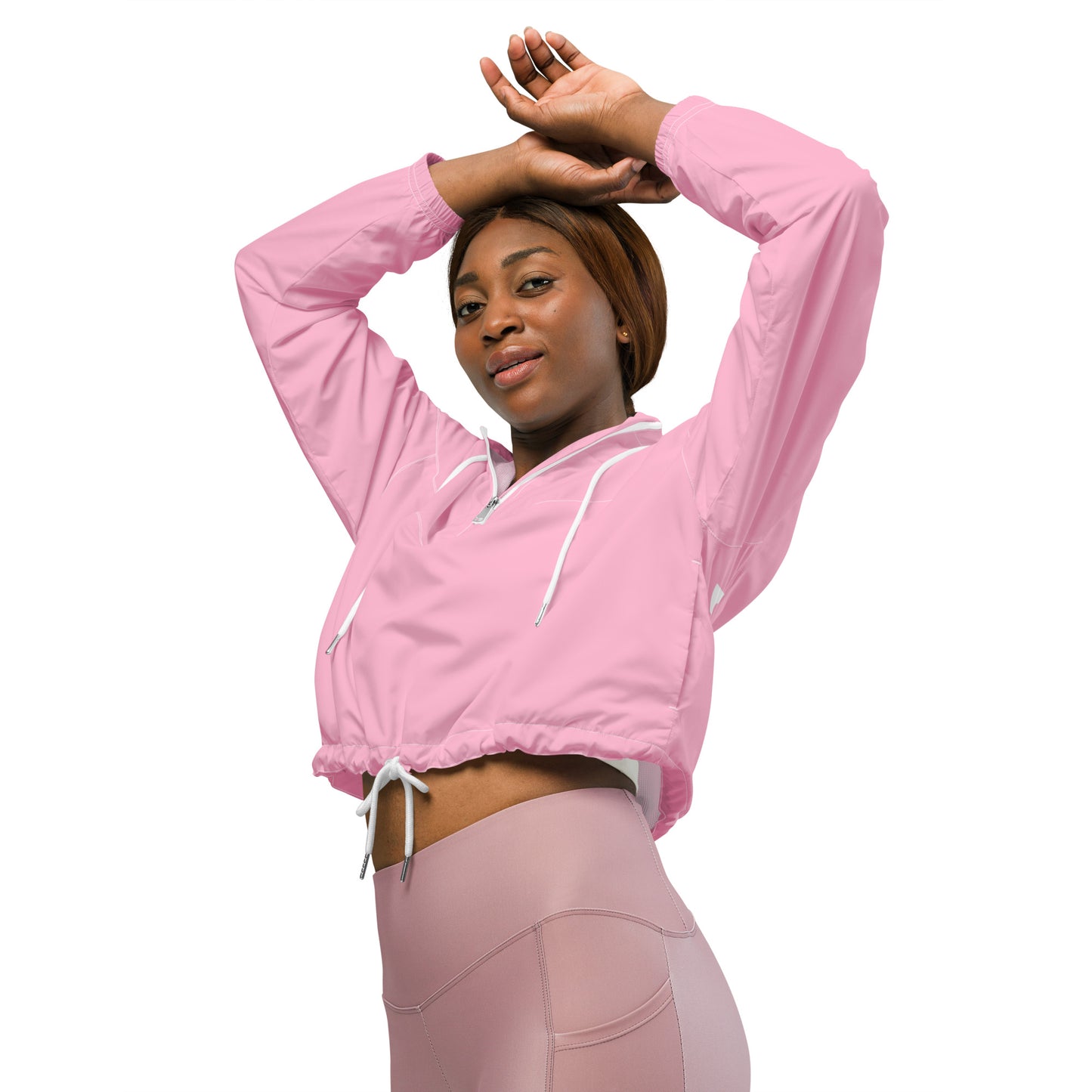 Women’s Cropped Windbreaker (Cotton Candy Pink)