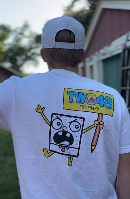"Two48 X Doodle Bob" Unisex garment-dyed heavyweight t-shirt