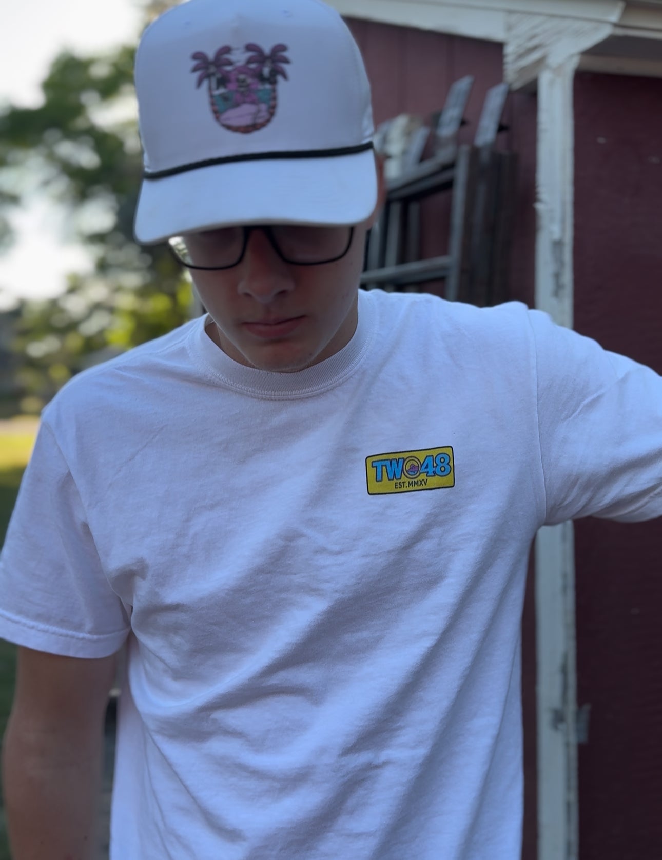"Two48 X Doodle Bob" Unisex garment-dyed heavyweight t-shirt