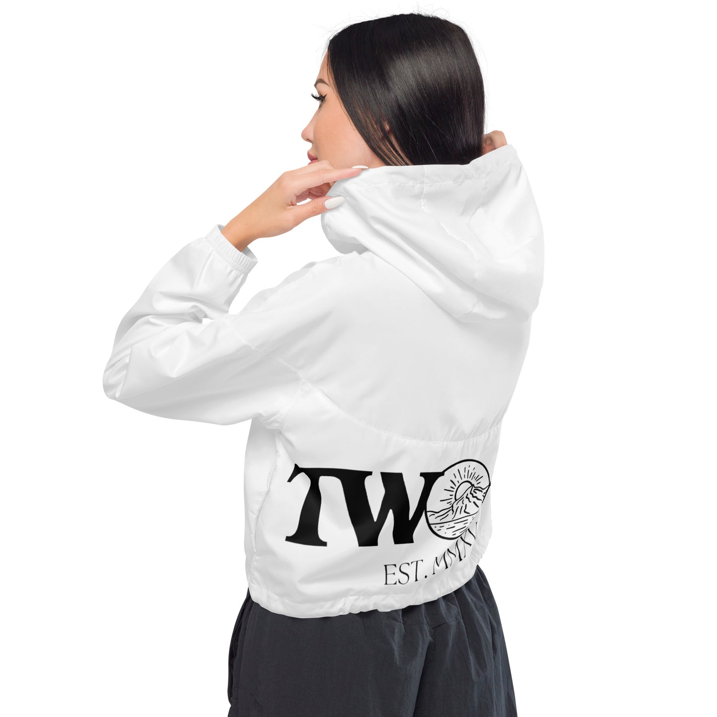 Women’s cropped windbreaker (White)